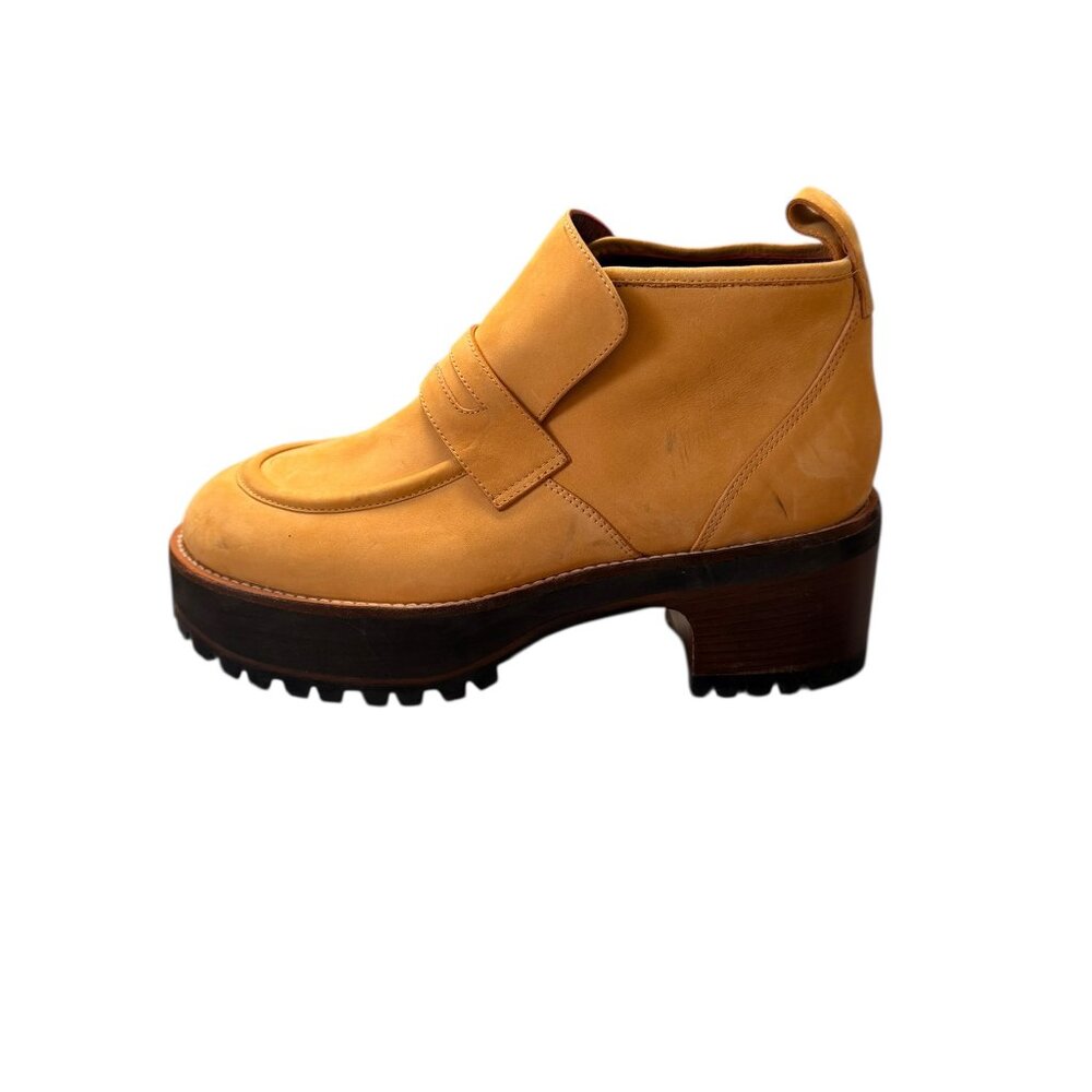 Sies Marjan Suede Platform Ankle Boot Yellow Size 38 IT
